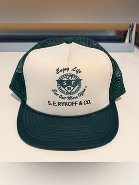 Vintage Funny Trucker Hat Eat Out More Often Snap Back Adjustable 80s